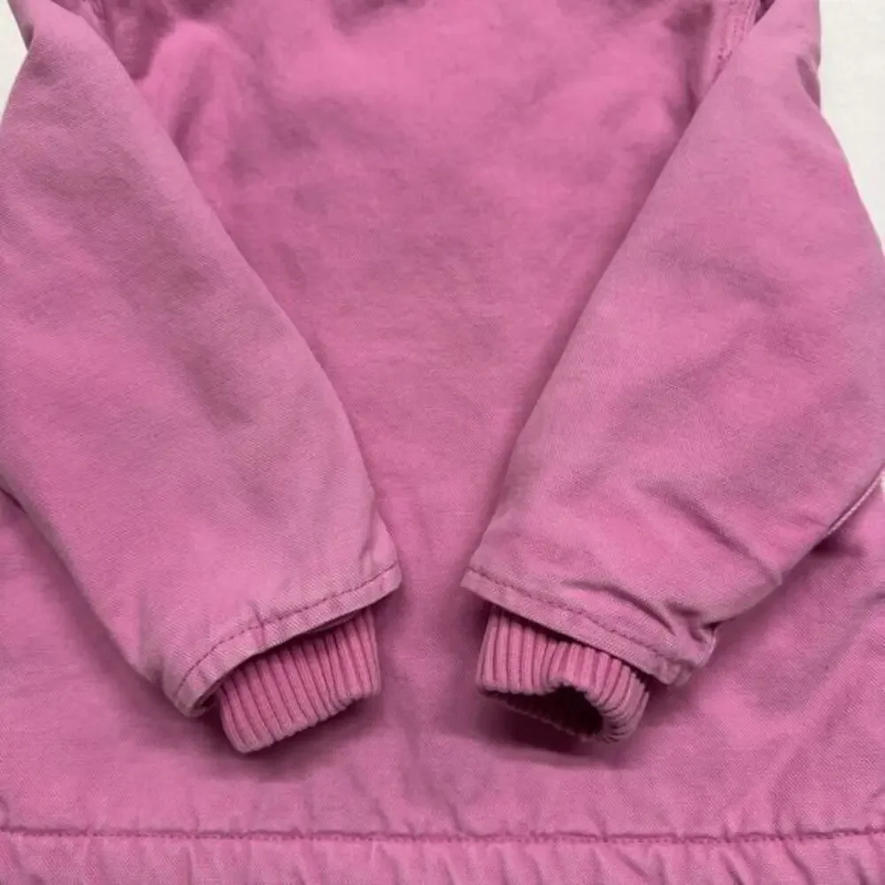 Vintage Carhartt Canvas Jacket Girls 2T Sherpa‎ Lined Hooded Embroidered Logo